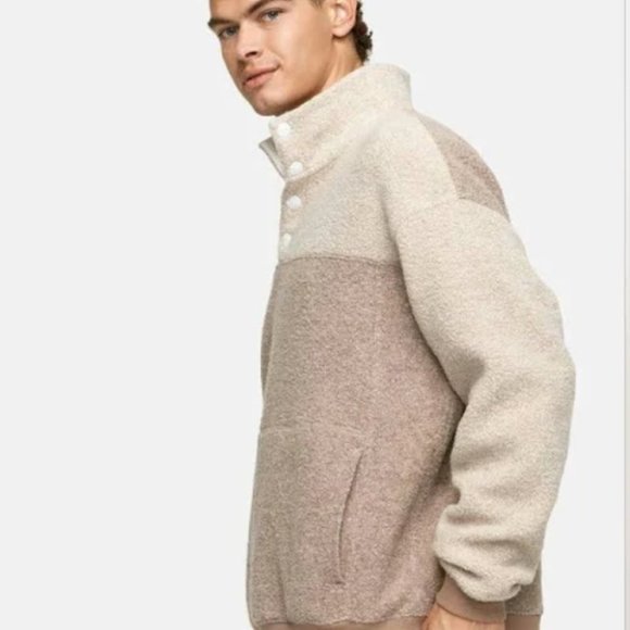 Outdoor Voices MegaFleece Snap Up Oatmeal - Mens Small fits Womens Medium-Large - Picture 2 of 7